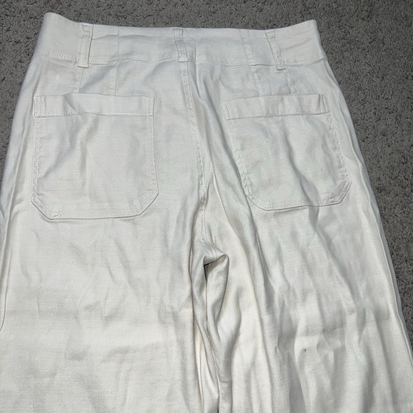 Maeve Anthropologie Jeans Womens 28 White The Colette Wide Leg Crop High Rise - Picture 5 of 8